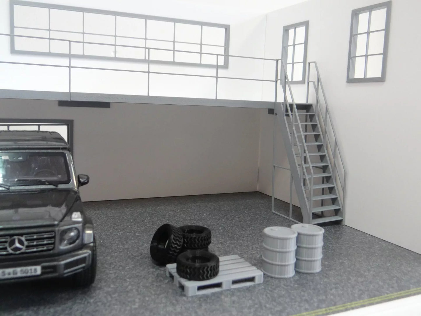 Двуетажен гараж Диорама в мащаб 1:24 дисплей на автомобилни модели