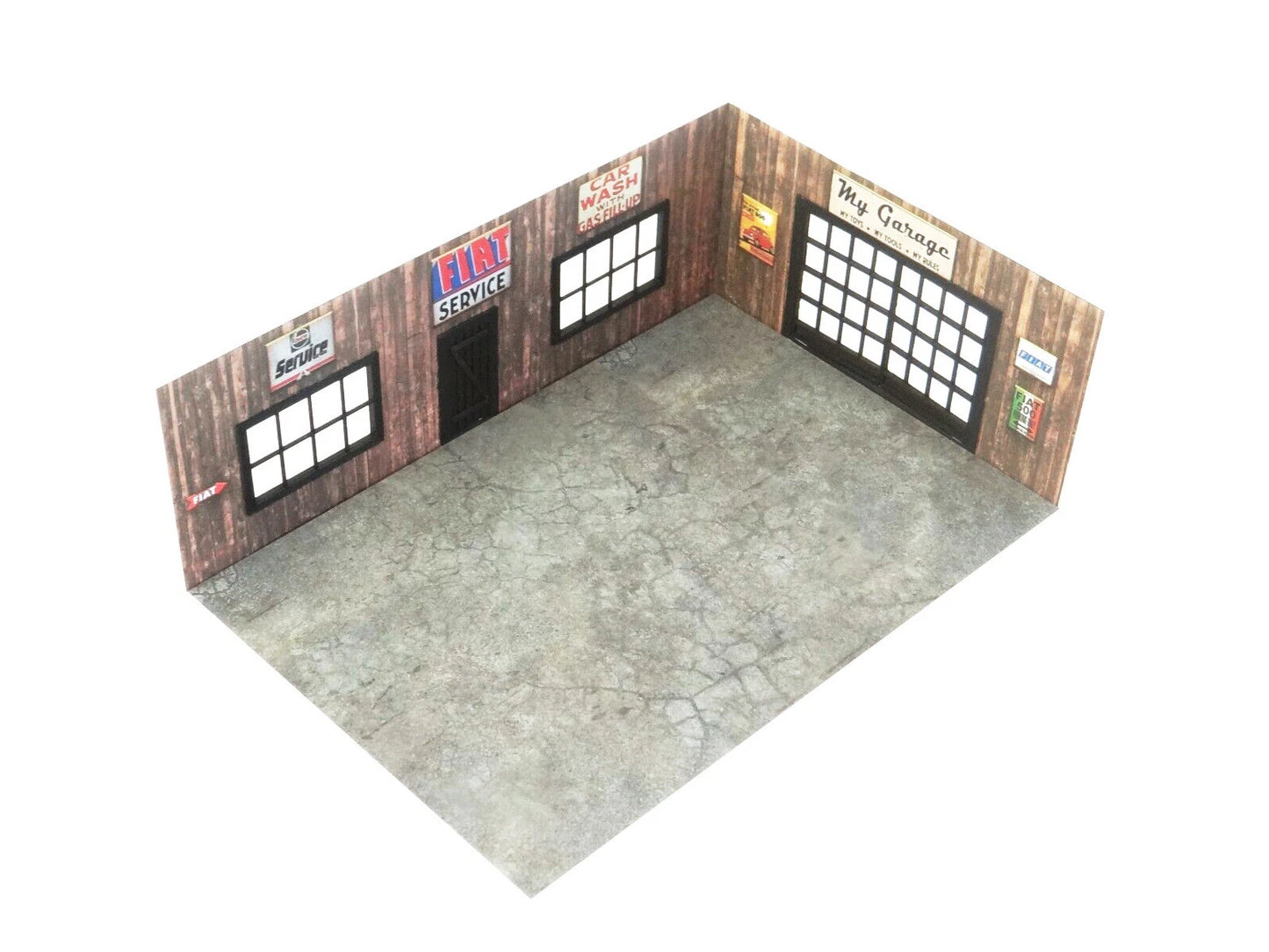 Дървен гараж Диорама модел за умалени автомобили в мащаб 1:43