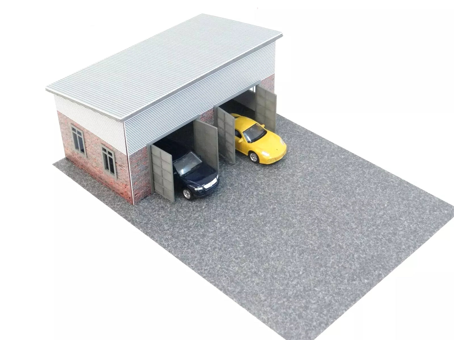 Автомобилен гараж с две врати – Диорама комплект в мащаб 1:60 – 1:64