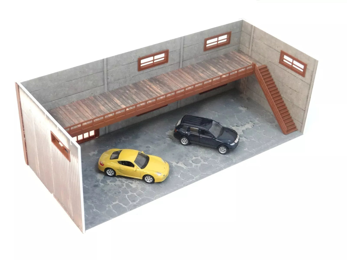 Кит за диорама – Двуетажен тухлен/бетонен гараж в мащаб 1:60-1:64