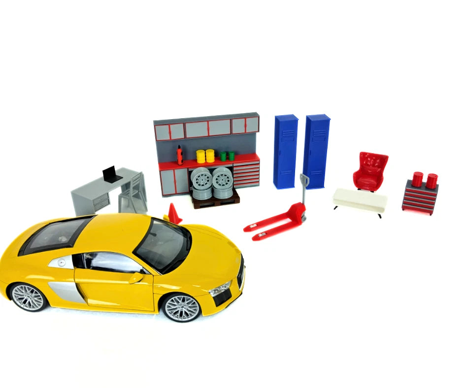 Премиум Комплект Аксесоари за Гараж Диорама 1:18