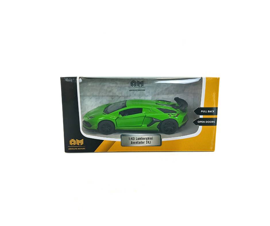 Метален автомобил Lamborghini Aventador SVJ MSZ в мащаб 1:43 – зелен