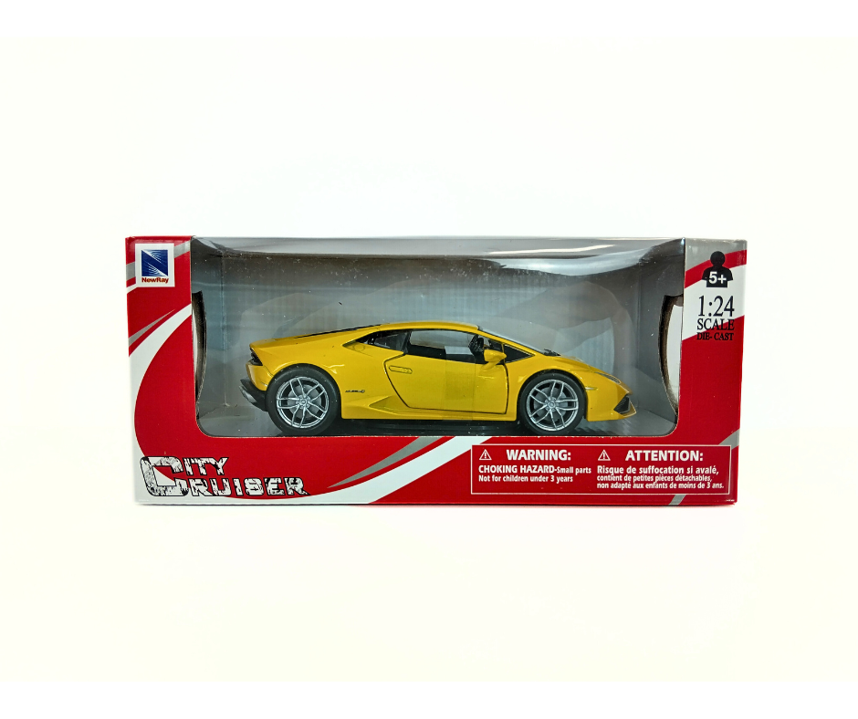 Метален модел Lamborghini Huracán 1:24 NEWRAY – жълт