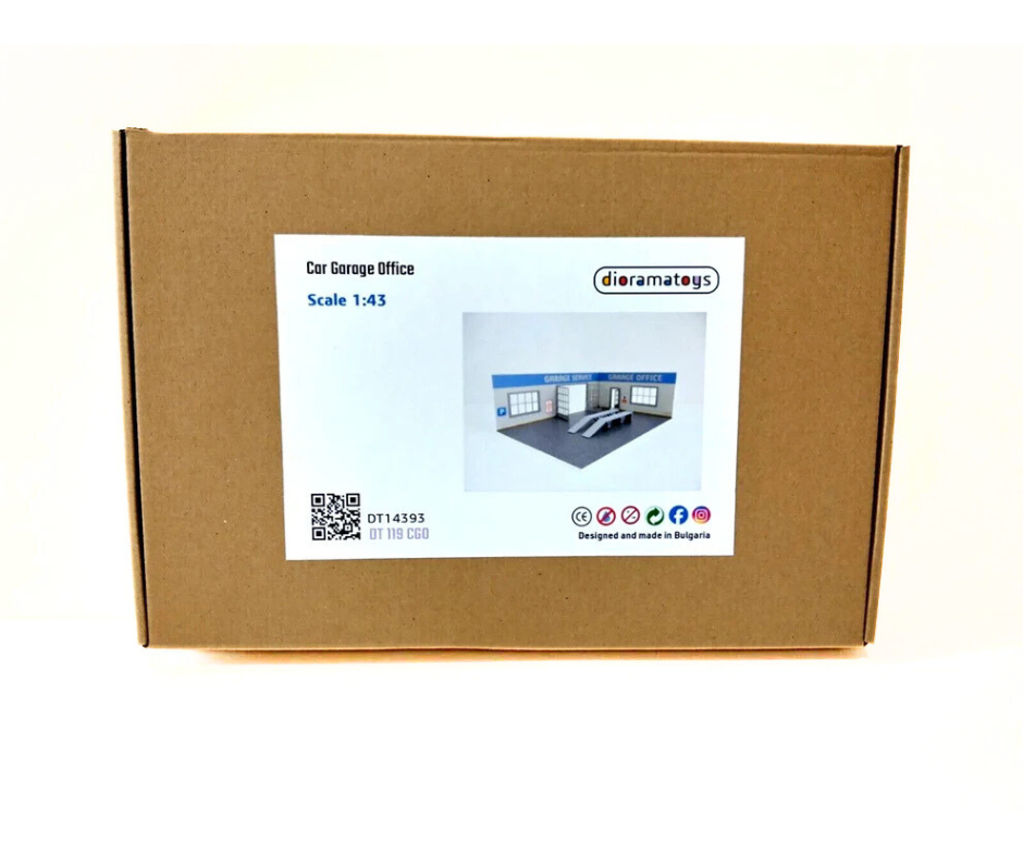Офис-гараж диорама модел за коли – Мащаб 1:43