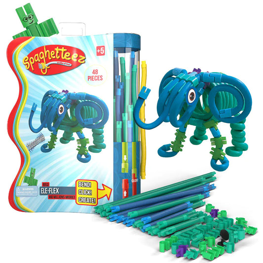 SPAGHETTEEZ Ele-Flex – детски конструктор слонче, 48 елемента