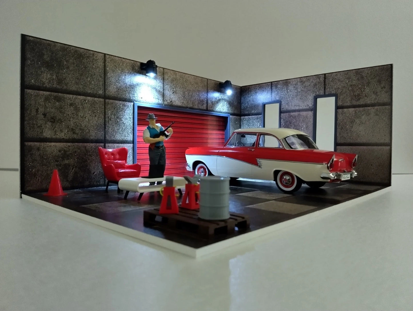 1:18 Диорама Комплект Автогараж Мащаб 1:18