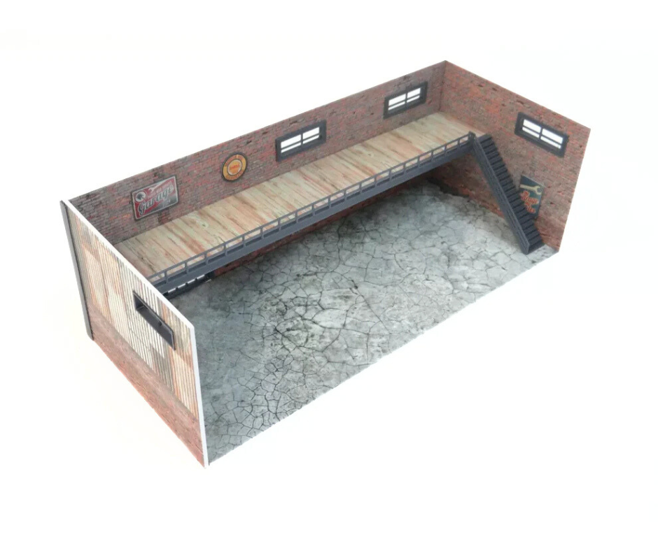 Кит за диорама – Двуетажен тухлен/бетонен гараж в мащаб 1:60-1:64