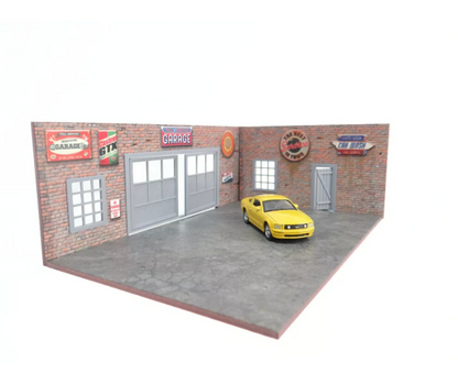 Диорама "Тухлен гараж: Части и сервиз" – мащаб 1:60–1:64