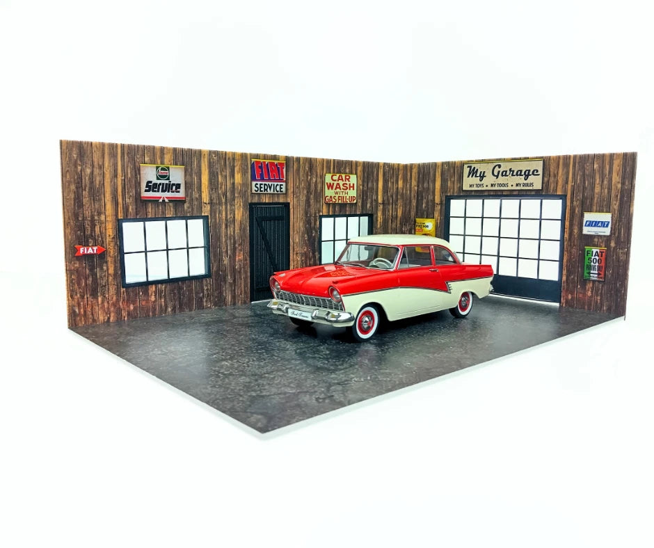 Дървен гараж - Модел на автосервиз – Мащаб 1:18
