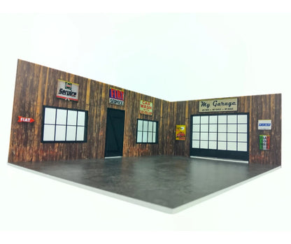 Дървен гараж - Модел на автосервиз – Мащаб 1:18