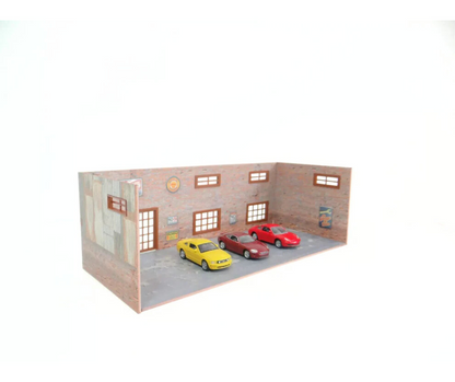 Мини диорама "Тухлен гараж" в мащаб 1:60–1:64 – за умалени коли