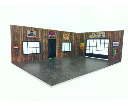 Дървен гараж - Модел на автосервиз – Мащаб 1:18