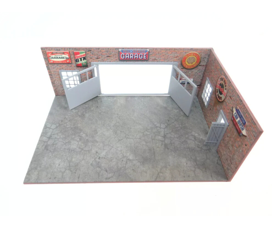 Диорама "Тухлен гараж: Части и сервиз" – мащаб 1:60–1:64