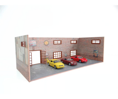 Мини диорама "Тухлен гараж" в мащаб 1:60–1:64 – за умалени коли