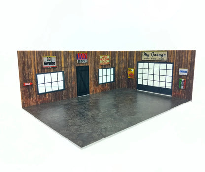 Дървен гараж - Модел на автосервиз – Мащаб 1:18