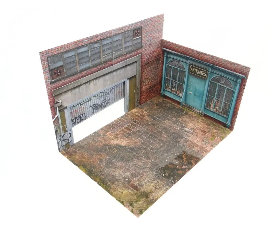 Антикварен магазин и гараж – диорама комплект Мащаб 1:18