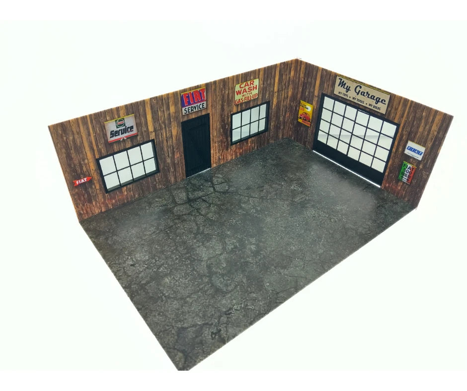 Дървен гараж - Модел на автосервиз – Мащаб 1:18