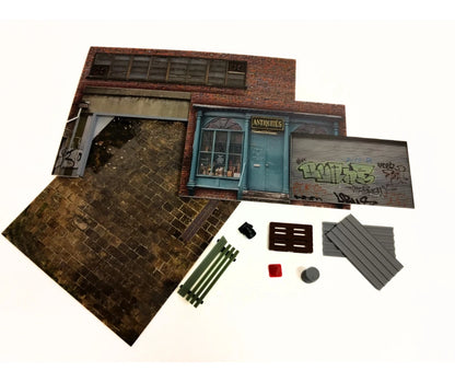 Антикварен магазин и гараж – диорама комплект Мащаб 1:18