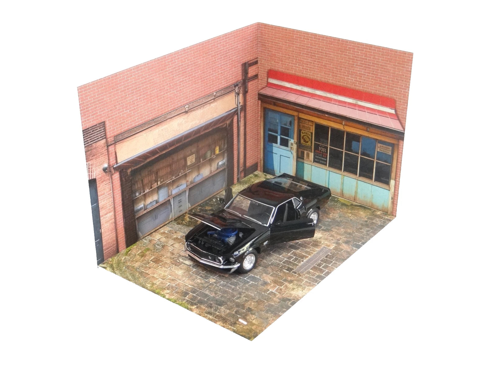 Мащаб 1:24 улична сцена с гараж – детайлен изглед