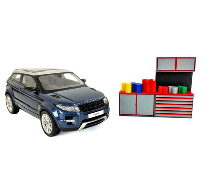 1:18 Шкаф за инструменти с аксесоари – оборудване за гаражна диорама