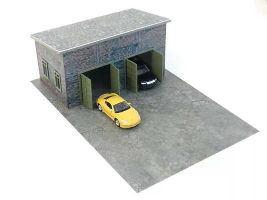 Двуврат гараж за моделни коли в мащаб 1:64 с отворени врати