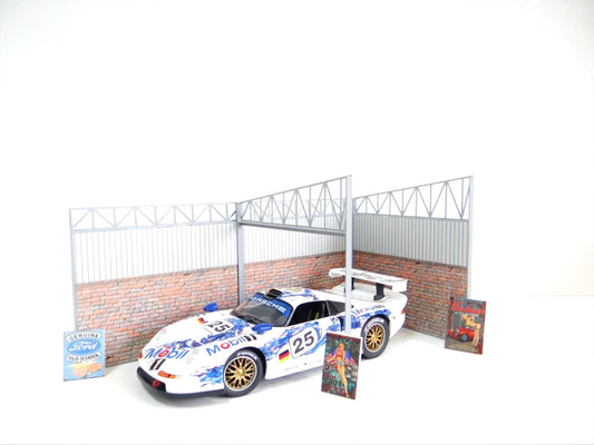 „Metal“ открит гаражен навес – диорама за модели 1:18