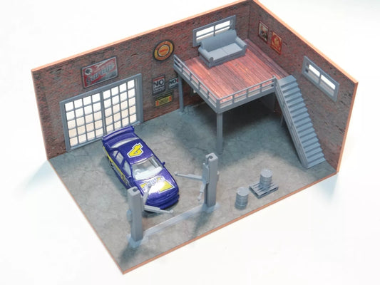 Двуетажен тухлен гараж диорама в мащаб 1:60 / 1:64
