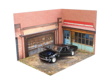 1:24 диорама магазин и гараж – фронтален изглед