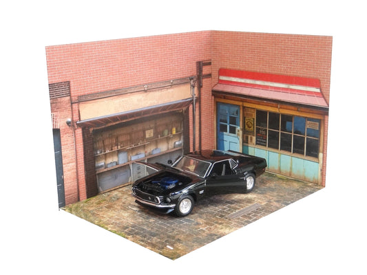 1:24 диорама магазин и гараж – фронтален изглед