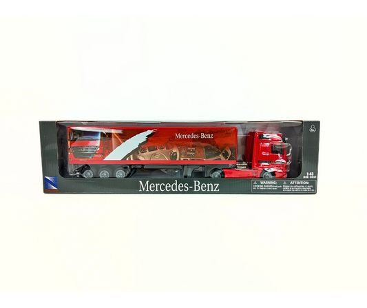 Метален камион MERCEDES ACTROS 1857 с контейнер – модел от NEWRAY, 45 см
