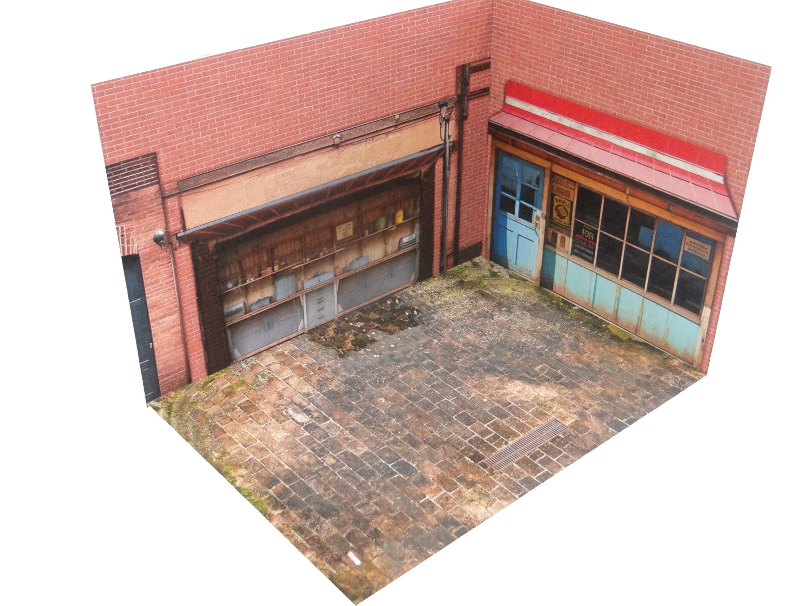 Детайл на стените и паркинг основата – диорама 1:24