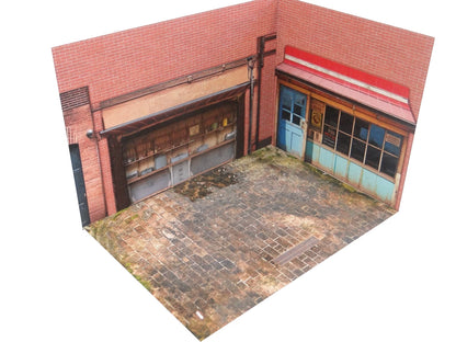 Детайл на стените и паркинг основата – диорама 1:24