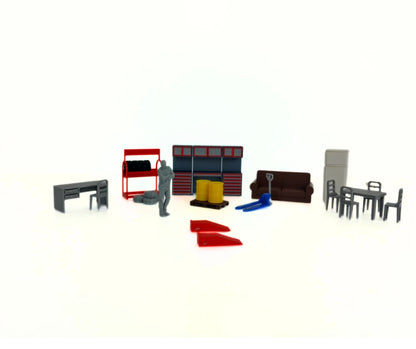 Мини маса и столове в мащаб 1:43 – аксесоари за моделна гаражна сцена