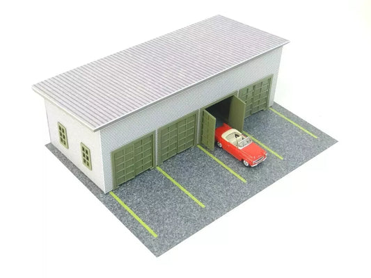 Диорама гараж за умалени коли мащаб 1:72
