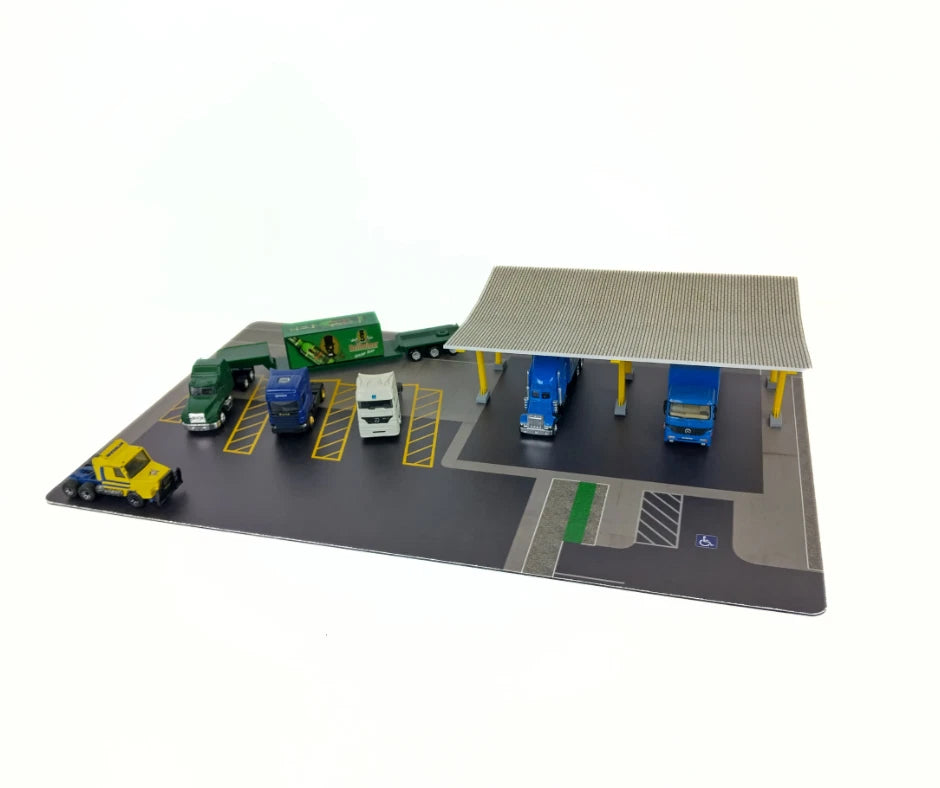 Диорама паркинг за камиони HO мащаб 1:87 – автогара за модели