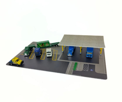 Диорама паркинг за камиони HO мащаб 1:87 – автогара за модели