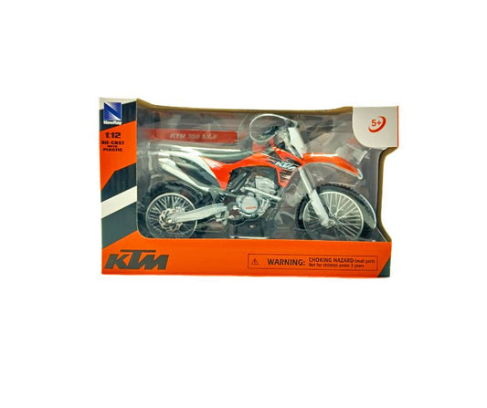 KTM model motorcycle in packaging on a white background