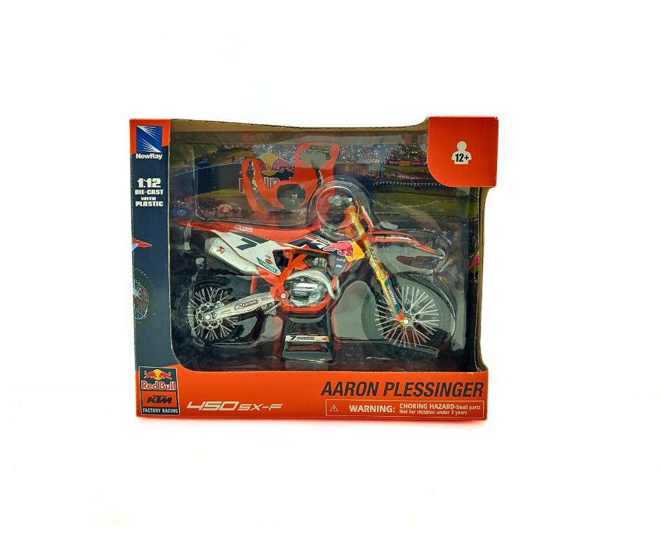 Мотоциклет NEWRAY KTM 450SX-F Red Bull Racing Team Aaron Plessinger – 1:12, метал и пластмаса