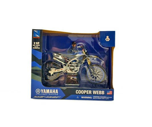 Мотоциклет NEWRAY YAMAHA YZ450F Star Racing Cooper Webb – 1:12, метал и пластмаса