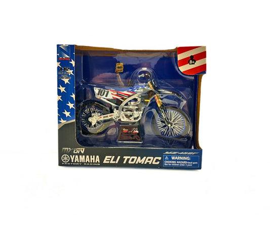 Мотоциклет Yamaha YZ450F Eli Tomac NEWRAY – мащаб 1:12 с шампионски стикер