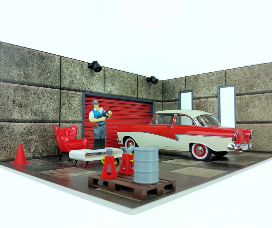 1:18 Диорама Комплект Автогараж Мащаб 1:18