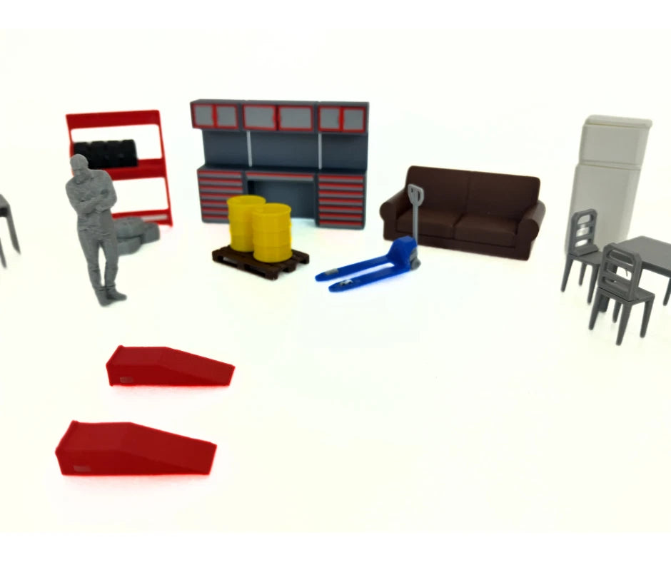 Комплект авто сервиз оборудване 1:43 – Диорама аксесоари за гараж