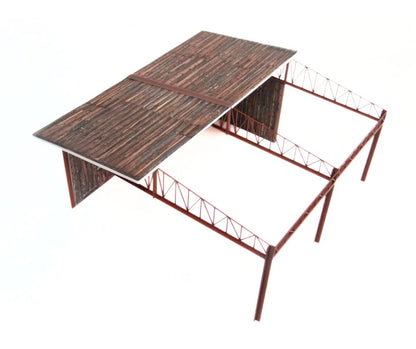 „Дървен“ Ретро Навес за Автомобили 1:18