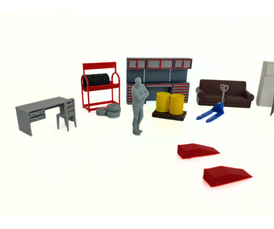 Комплект авто сервиз оборудване 1:43 – Диорама аксесоари за гараж