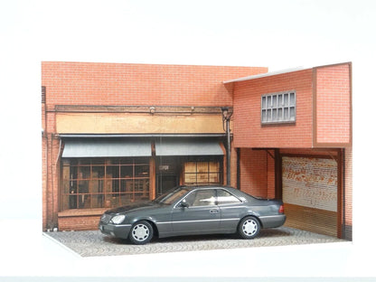 1:18 Диорама Гараж и Уличен Магазин Сцена за Колекционерски Модели Коли