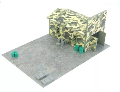 Военен гараж – диорама модел 1:60–1:64 с камуфлажна текстура