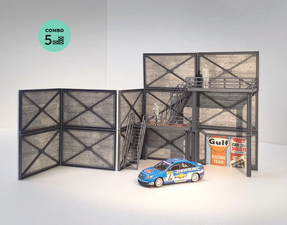 Модулен бетонен авто сервиз – диорама комплект в мащаб 1:43
