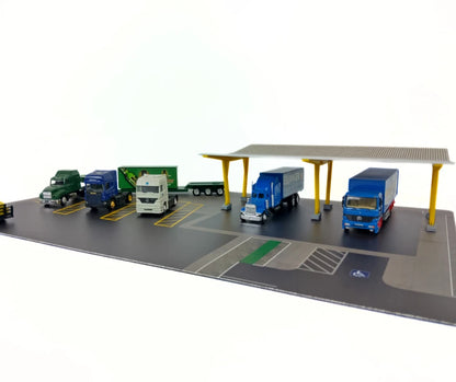 Диорама паркинг за камиони HO мащаб 1:87 – автогара за модели