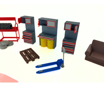 Комплект авто сервиз оборудване 1:43 – Диорама аксесоари за гараж