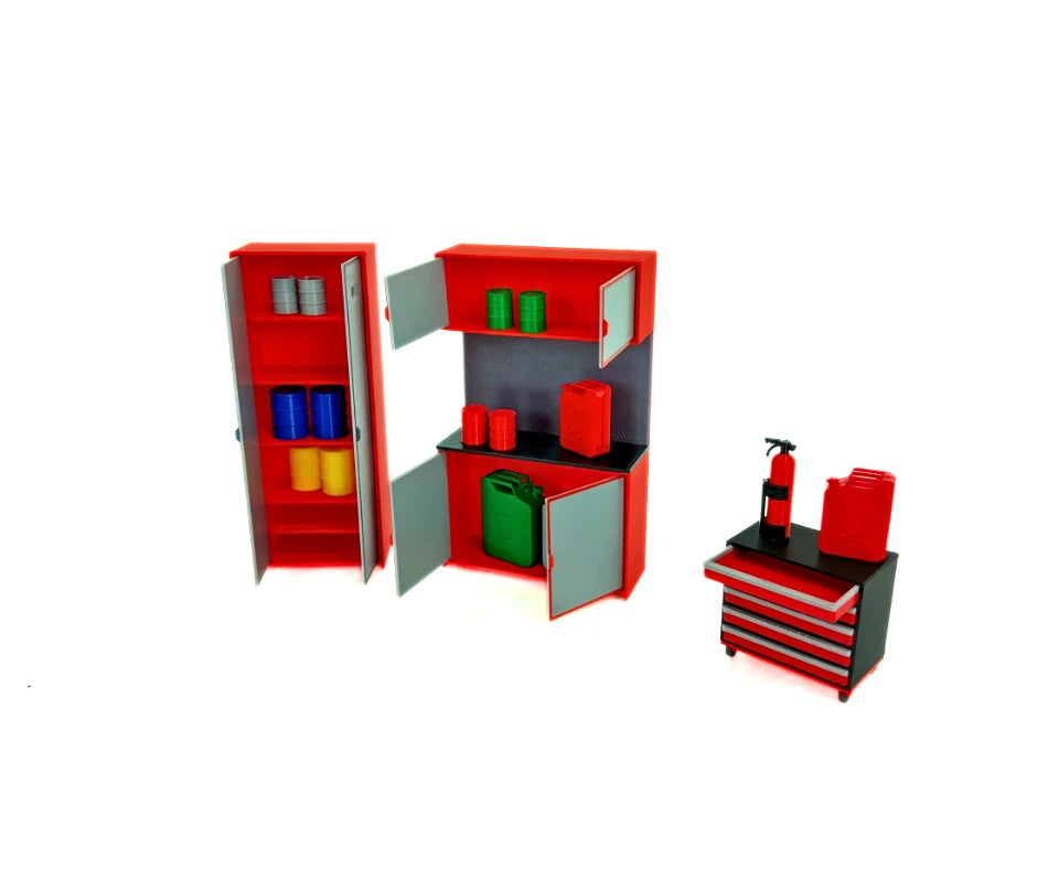 Мини работен плот и шкафчета 1:18